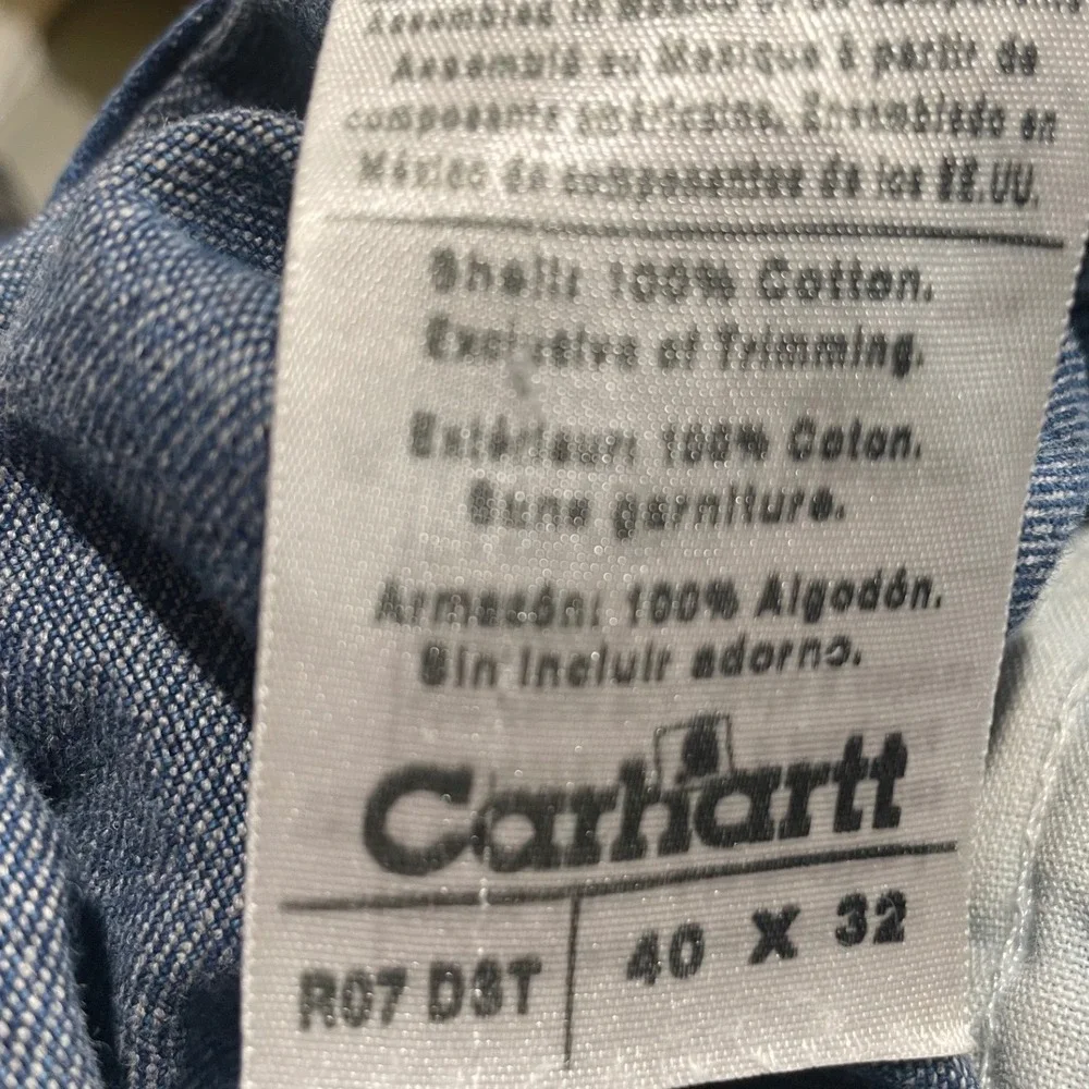 Carhartt Mens Denim Bib Overalls Dark Wash Carpenter Workwear Dungarees VTG 2006
